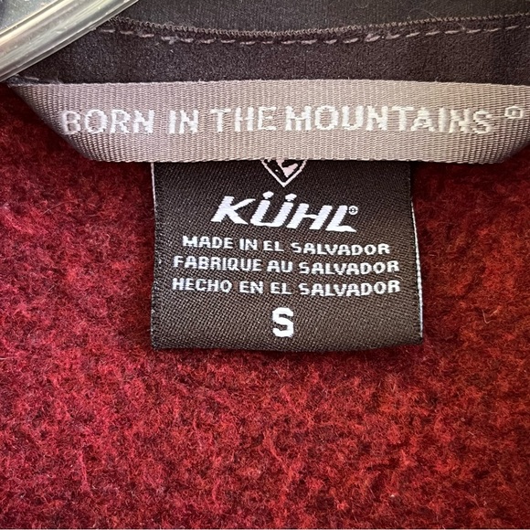 Kuhl Sweater Women Small Burgundy 1/2 Zip Pullover Jacket Fleece Mock Thumbhole - Picture 3 of 11